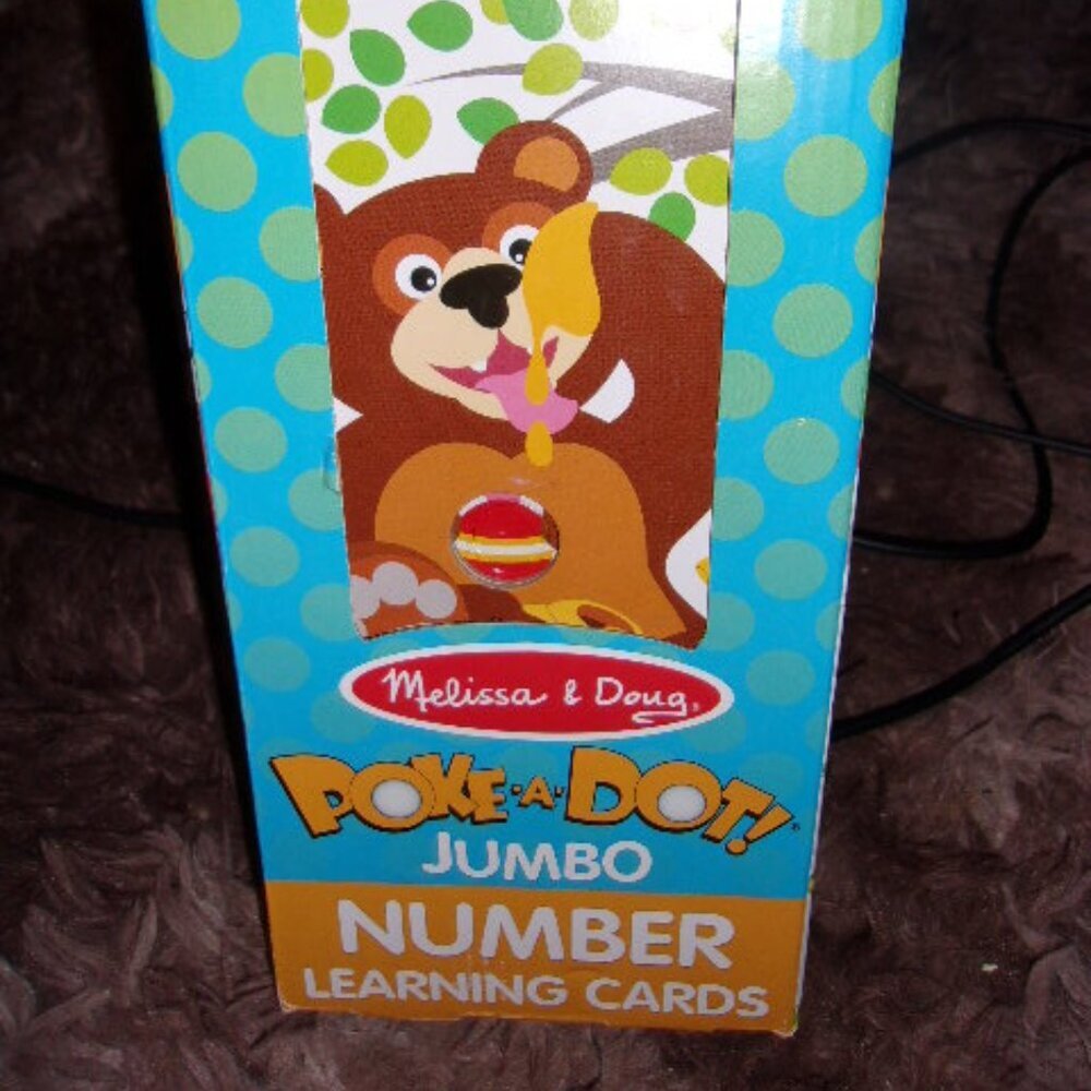 New Melissa & Doug Poke-a-Dot Jumbo Number Learning Cards Blue
